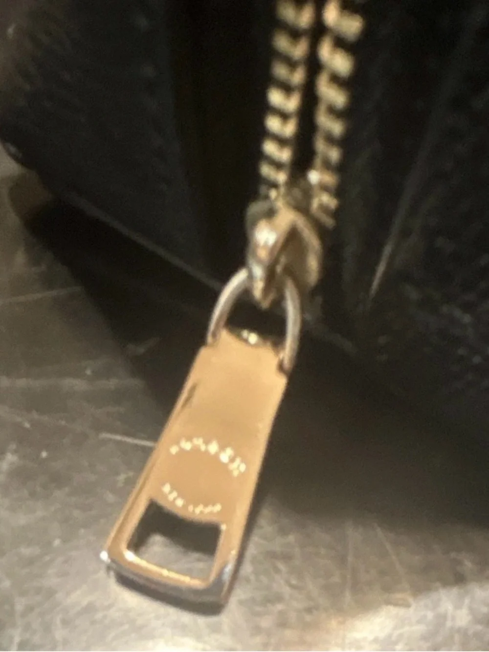 Coach Black Leather Zip Cosmetic Case with Gold Hardware